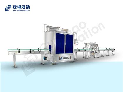自動16頭醫(yī)用鹽水防腐灌裝、旋蓋生產線